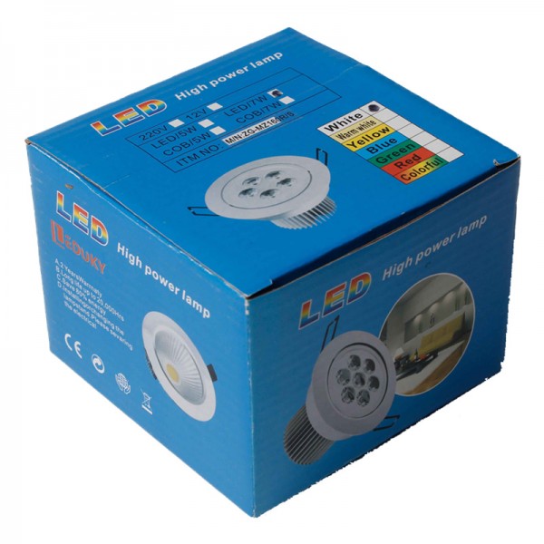 LEDUKY LED Recessed Lighting 7W AC 85V-265V White 6000K 650lm